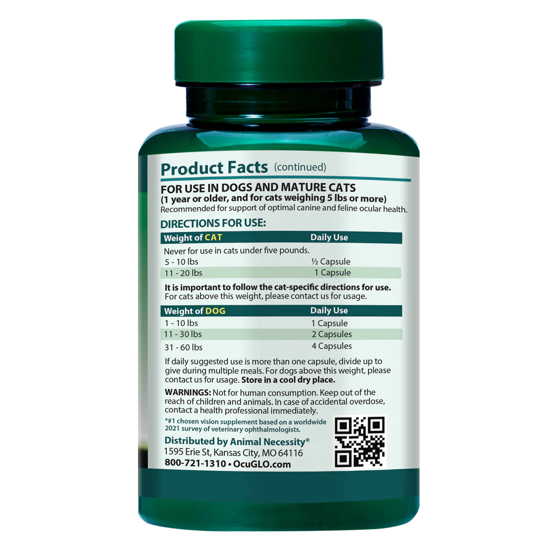 Ocu-GLO® VEGAN Powder Blend for Cats & Dogs (90ct)