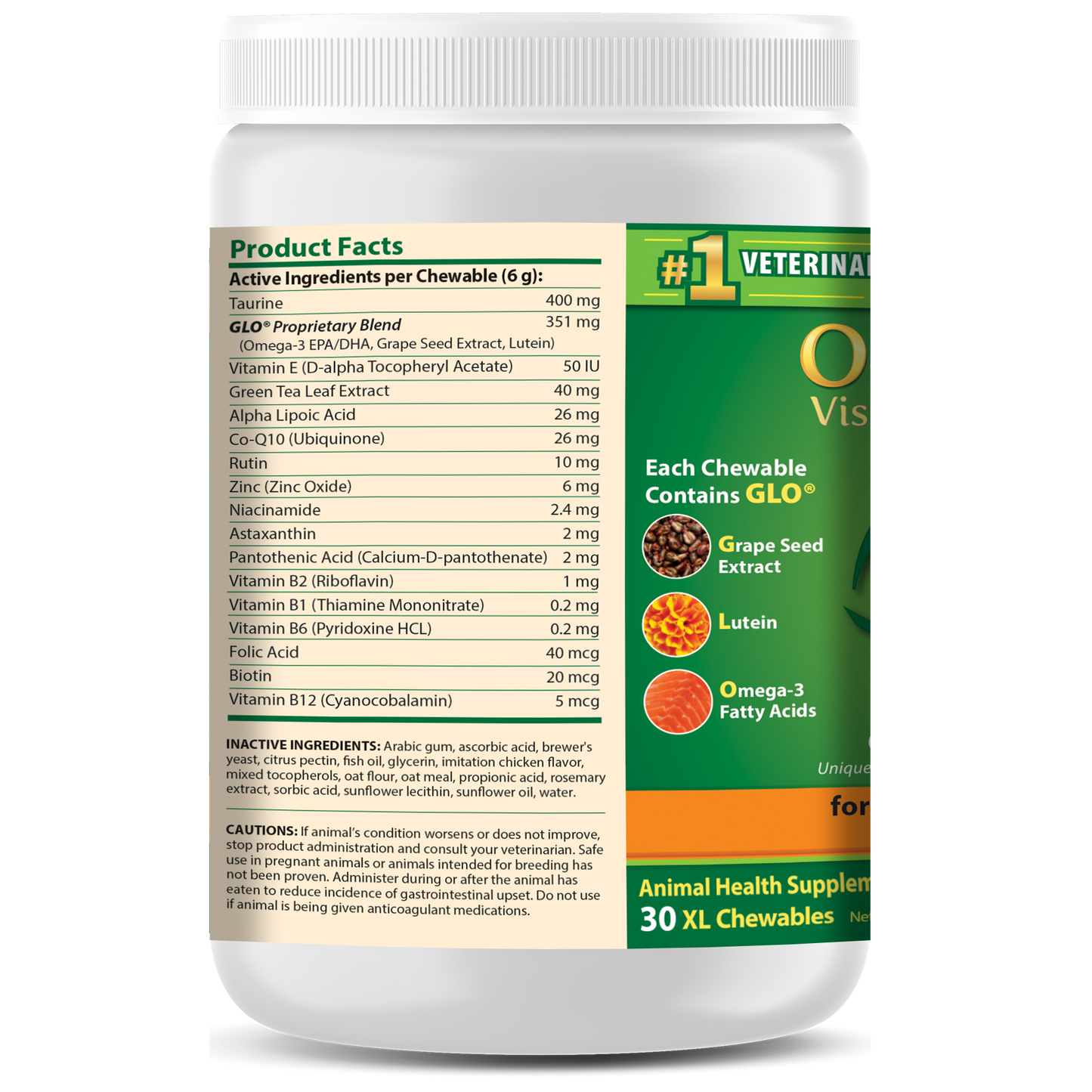 Ocu-GLO® Chewables XL (30ct) Canister for Medium to Large Dogs