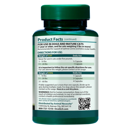 Ocu-GLO® VEGAN Powder Blend for Cats & Dogs (90ct)