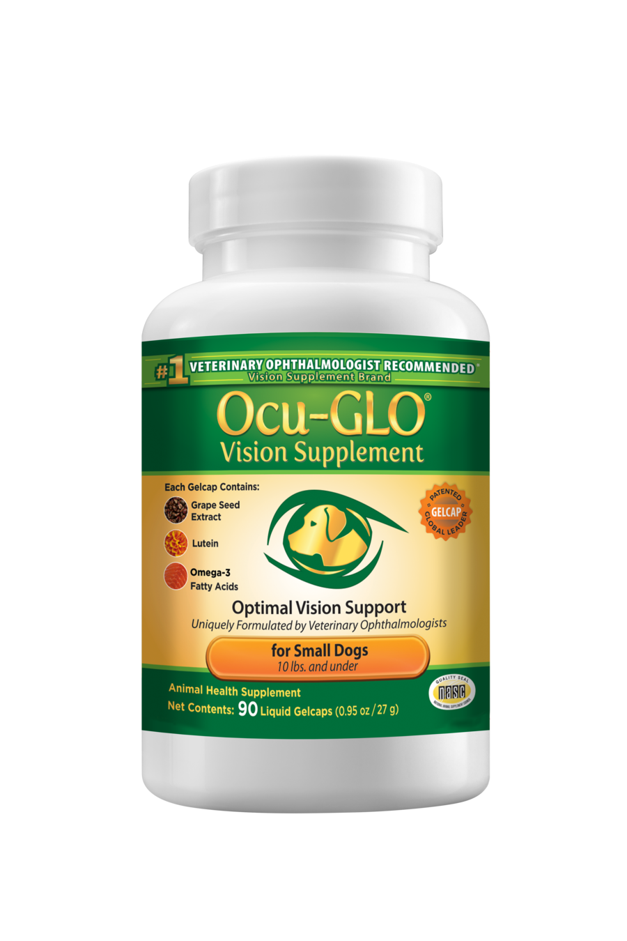 Ocu-GLO® Gelcaps (90ct) Bottle for Small Dogs